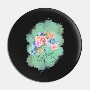 Flower woman Pin