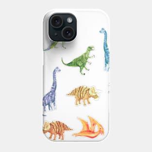 Dinosaurs in different colours Phone Case