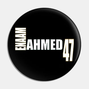 Enaam Ahmed '23 white text Pin