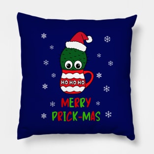 Merry Prick Mas - Cactus With A Santa Hat In A Christmas Mug Pillow