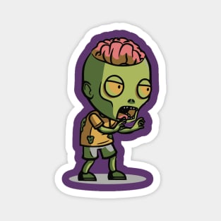 Brain Exposed little Zombie Magnet