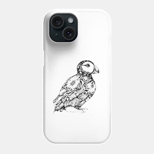 Puffin Wild Animal Nature Illustration Art Tattoo Phone Case