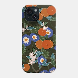 mandarines, fresh fruits pattern Phone Case