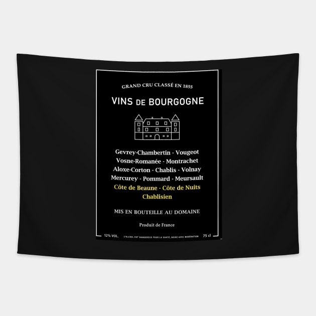 Burgundy Bordeaux Wine France Pommard Chablis Tapestry by PB Mary