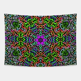 Dot Mandala Flower ''''''''''''''purple Green and Orange Tapestry