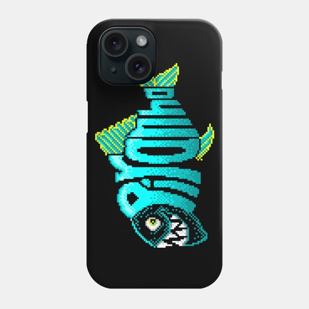 Piranha 8 Bit Art Phone Case by 8 Fists of Tees