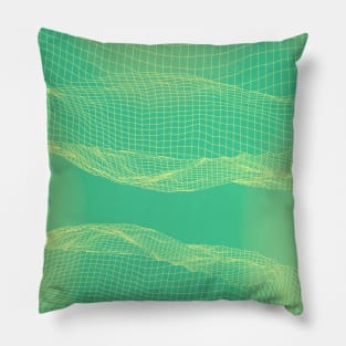 digital green wave Pillow