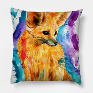 fennec fox watercolor Pillow