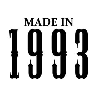 Made in 1993 year | Simple Black T-Shirt