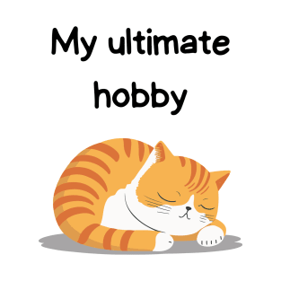 Sleeping Affirmation Cat - My ultimate hobby | Cat Lover Gift | Law of Attraction | Positive Affirmation | Self Love T-Shirt