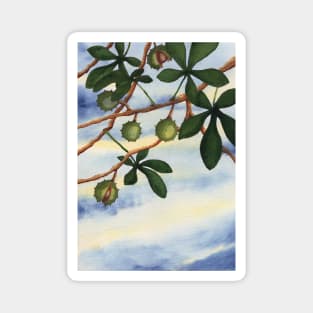 CHESTNUT TREE TREES CHESTNUTS LEAVES AUTUMN FALL Magnet