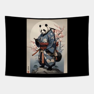 Samurai panda in ancient japan Tapestry