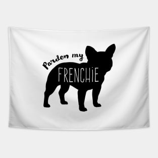 Pardon My Frenchie - Black French Bulldog Silhouette Tapestry