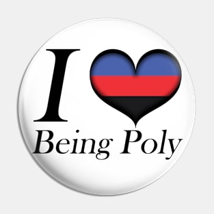 I Heart Being Poly Design Pride Flag Colored Heart Pin