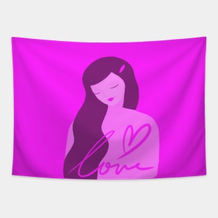 Pink Love and a lovely pink girl Tapestry