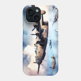 Fantasy illustration of WWII aircraft in battle Phone Case