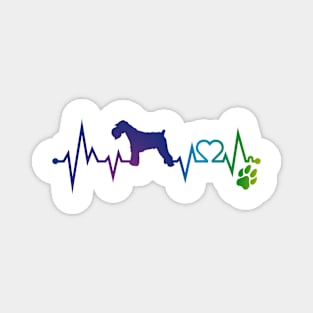 Standard Schnauzer  Colorful Heartbeat, Heart & Dog Paw Magnet