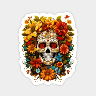 Skull with flowers Magnet