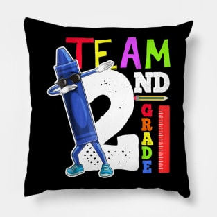 Dabbing Crayon Team Second Grade Back to School Shirt Kids Pillow