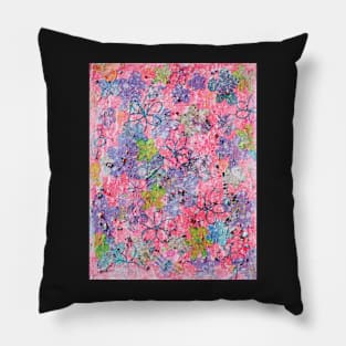 Snowy Day Abstract Painting Pillow