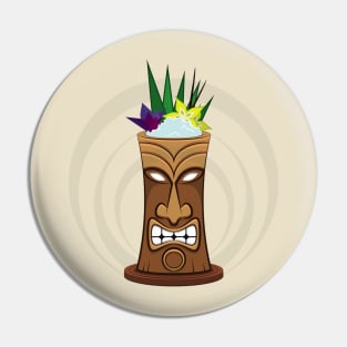 The "Paradise beach"  tiki cocktail Pin