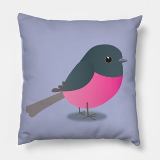 Pink robin digital drawing Pillow