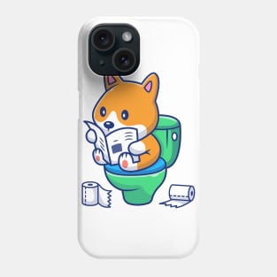 Cute dog poop and read cartoon Phone Case