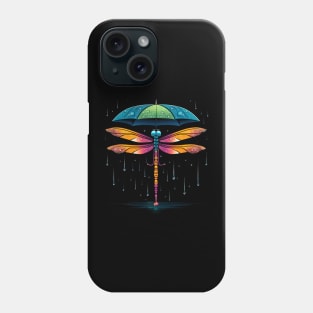 Dragonfly Rainy Day With Umbrella Phone Case