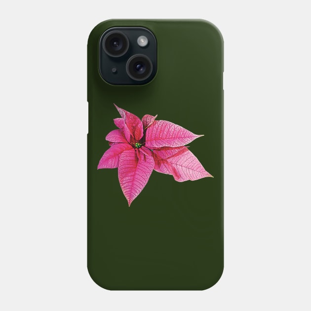 One Pink Poinsettia Phone Case by SusanSavad