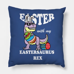 Easter with my eastersaurus rex Bunny Easter Eggs Hunting Pillow