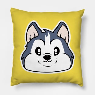 Little Husky Dog Lover Puppy Retro Pillow