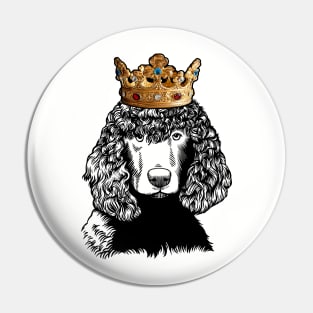 Irish Water Spaniel Dog King Queen Wearing Crown Pin