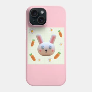 Cute Kawaii Easter Bunny with Carrots Phone Case