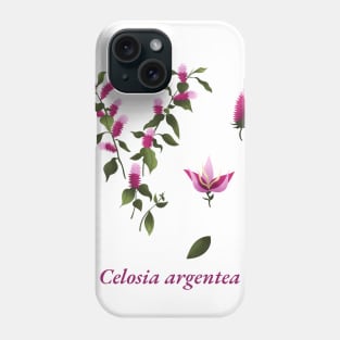 celosia argentea flowers Blume Phone Case