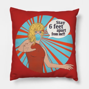 Pop art woman in Mask Pillow