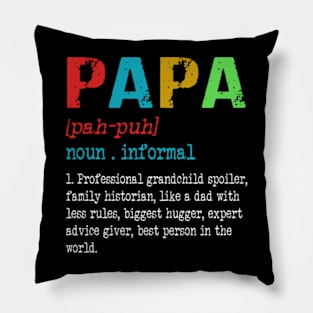 Papa Definition Grandpa Funny Fathers Day Gift Pillow