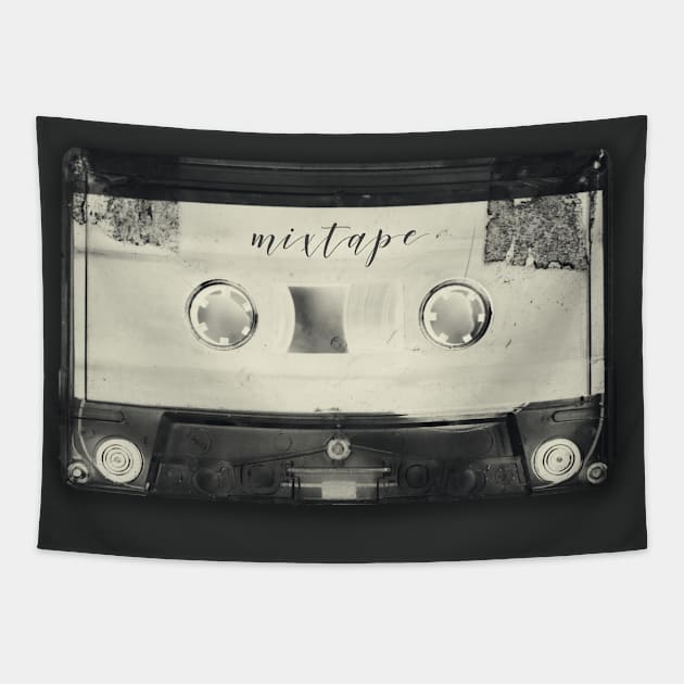 Negative Retro Cassette Tape Tapestry by DyrkWyst