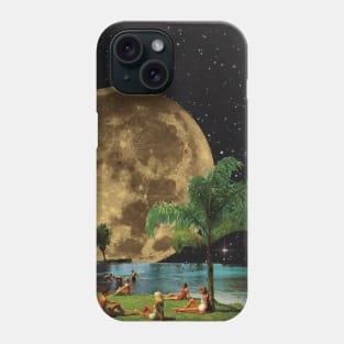 Big Moon collage art Phone Case