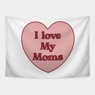 I love my moms heart aesthetic dollette coquette pink red Tapestry