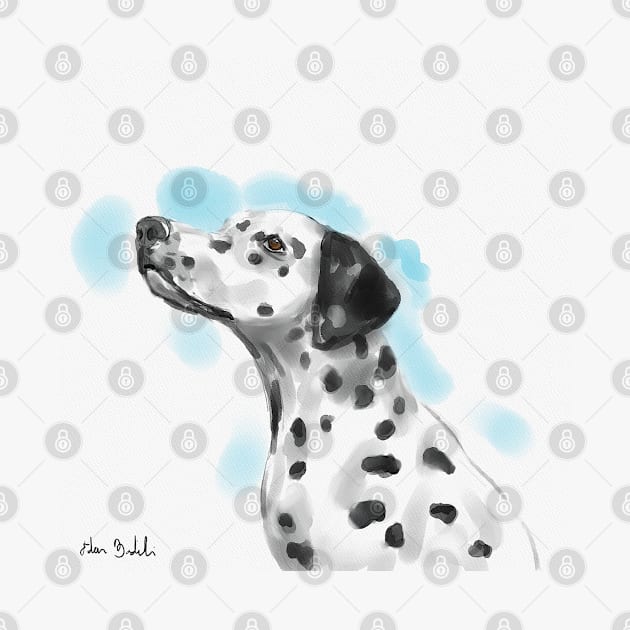 Cute Dalmatian Watercolor Sketch by ibadishi