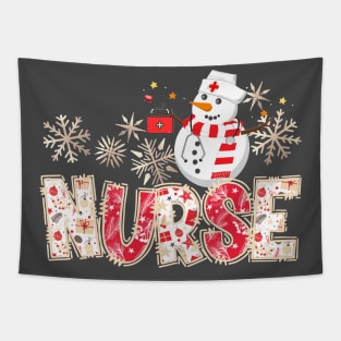 Nurse Life Christmas Snowman Scrub Top Tapestry