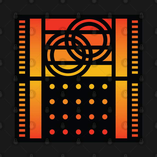 “Dimensional Rings” - V.4 Orange - (Geometric Art) (Dimensions) - Doc Labs by Doc Labs