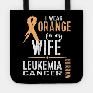 Leukemia Cancer Awareness T Shirt Wife Warrior Ribbon Tote