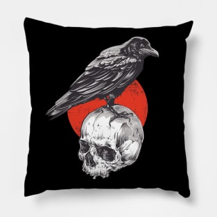 Raven and Skull Pillow