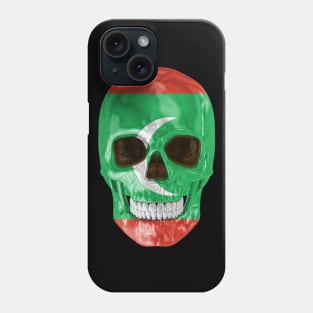 Maldives Flag Skull - Gift for Maldivian With Roots From Maldives Phone Case