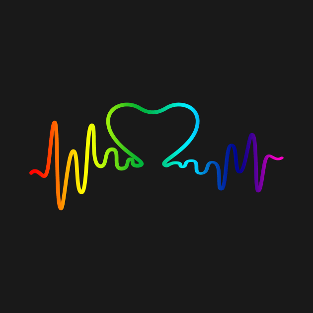 'Rainbow LGBT Heartbeat' Awesome LGBTQ Pride Day Gift by ourwackyhome