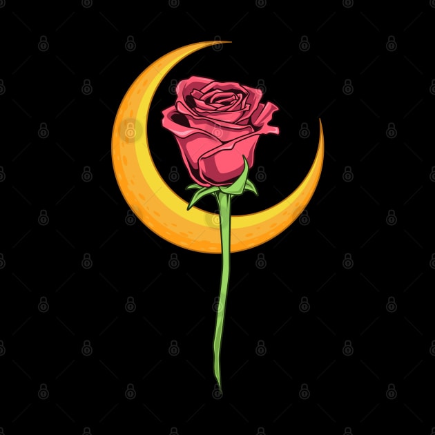 Rose with moon - Gothic Romance by Modern Medieval Design