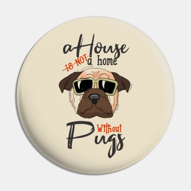 Funny Pug Dog Pin by Graffix