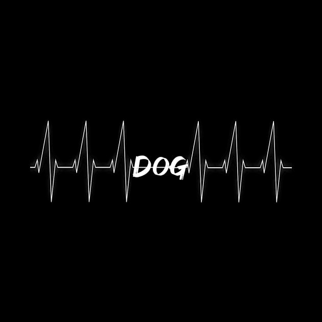 Heartbeat Dog Dog white - gift idea by Monstershirts