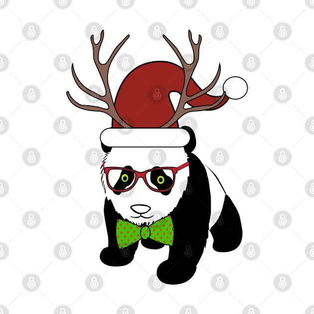 Hipster Christmas Panda by GBCDesign